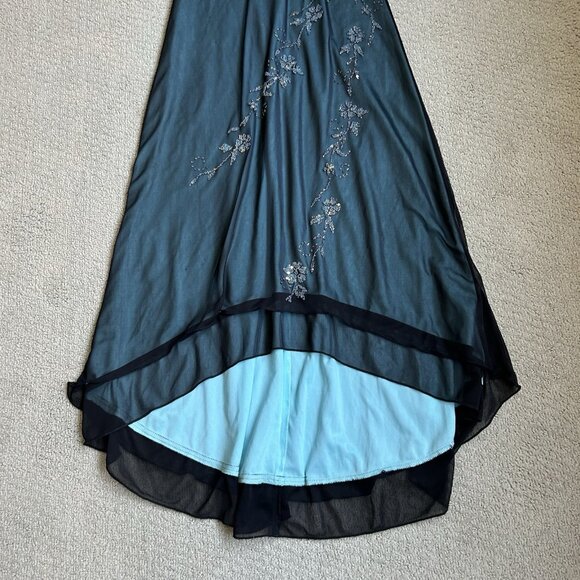 Trixxi vintage y2k blue sparkly high low prom dress womens deadstock hoco fairy - Picture 8 of 13